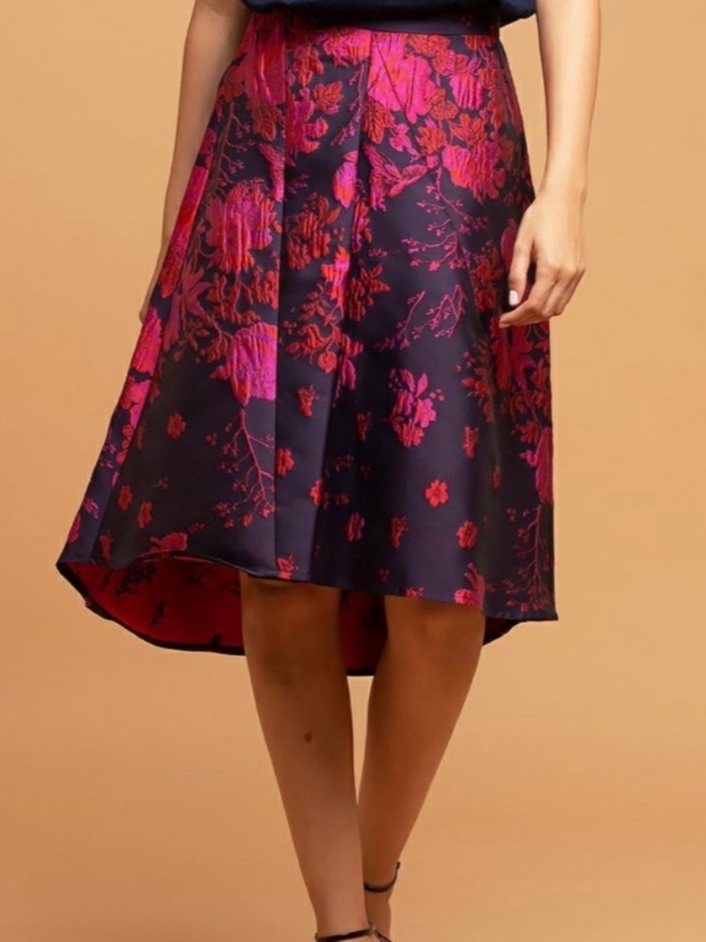 Anthropologie / Eva Franco brocade skirt high low